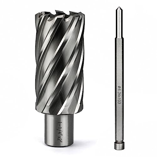 Annular Cutter JESTUOUS 3/4 Inch Weldon Shank 1-1/4 Cut Dia 2 Cut Depth