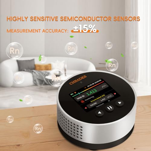 Radon Detector | 20-Year Radon Sensor | Long-Life Home Air Quality Monitor