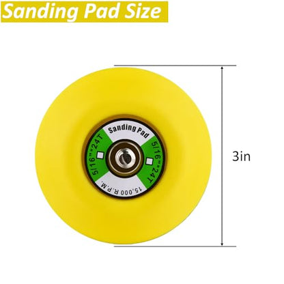5pcs 3in Dual-Action Hook & Loop Fastener Flexible Backing Plate, 3" Sanding Back Pad for Orbital Sander 5/16"-24 Thread(8mm) - style: 5pcs M8