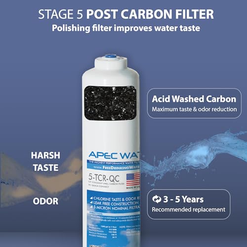 APEC FILTER-MAX90 US Made 90 GPD Complete Replacement Filter Set for Ultimate Series Reverse Osmosis Water Filter System (for Standard 1/4" Output System) - style: Complete Filter Set + 1/4" output