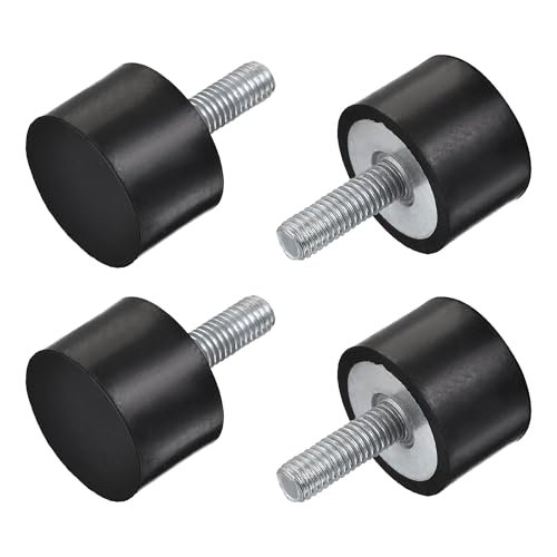 uxcell M8 Rubber Mounts, 4pcs Male Thread Vibration Isolator Shock Absorber, for Garage Motor Air Compressor Car Boat Bobbins, D30mmxH20mm - size: M8xD30mmxH20mm
