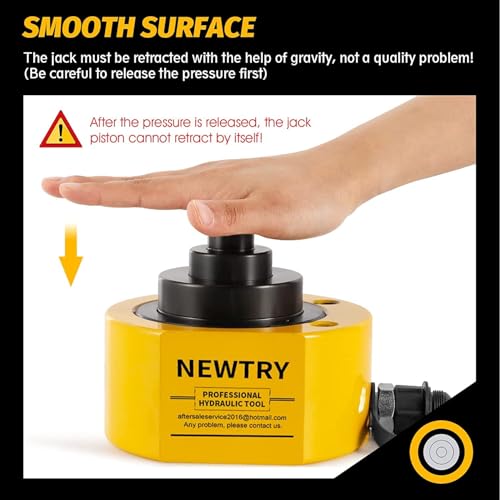 NEWTRY 50 ton Low Profile Hydraulic Jack Porta Power Kit + CP-700 Manual Hydraulic Hand Pump Multi Section Jack, 2.56” Stroke Industrial Mini Hydraulic Cylinder - size: 50T Hydraulic Jack + cp-700 Pump