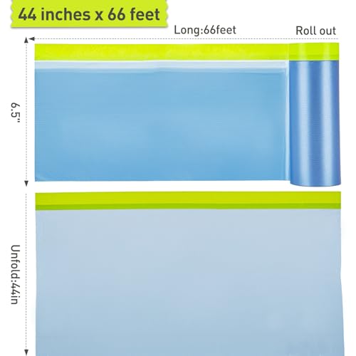Tangibay Pre-Taped Masking Film for Painting - 44" x 66' Painters Plastic Sheeting with Automotive Paint Tape and Drape for Covering Cars, Walls, Windows and Furniture Protection (5 Rolls) - size: 5 Rolls: 44"