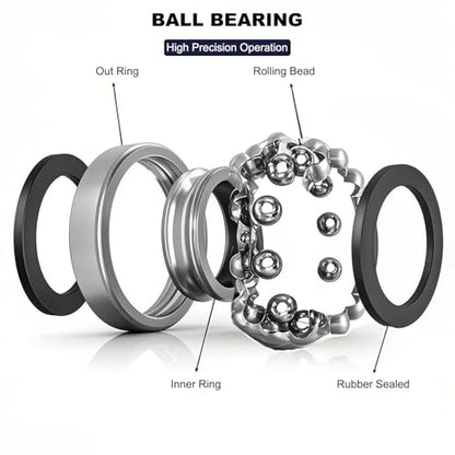 10 Pack 6201-2RS Double Rubber Seal Deep Groove Ball Bearings 12x32x10mm, Pre-Lubricated and Stable Performance and Cost Effective (6201-RS)
