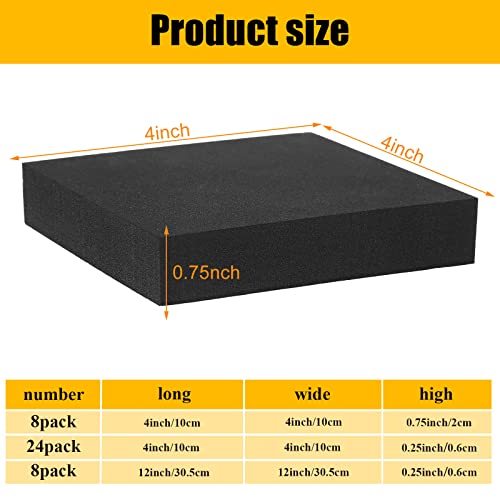 Frienda 8 Pcs Adhesive Foam Padding Sheets with Adhesive Closed Cell Backing Self Stick EVA Insulation Anti Vibration Rubber Slip Pad for Shock Absorption Craft Furniture (4 x 4 x 3/4 Inch) - size: 4 x 4 x 3/4 Inch