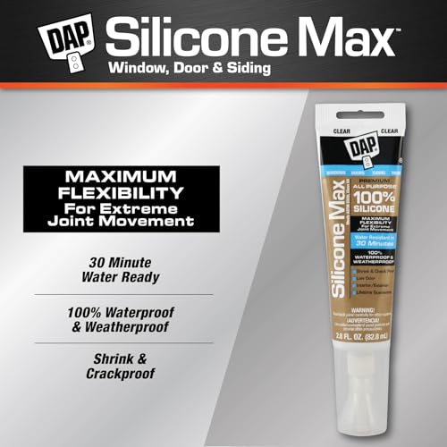 DAP Silicone Max All Purpose Sealant, Clear, 2.8 Oz (7079808792)