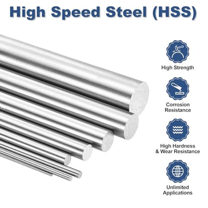 uxcell 10Pcs Round Steel Rods, 4.2mm x 100mm High Speed Steel (HSS) Aluminium Rod Steel Bar for Shaft Gear Drill Lathes Boring Machine - size: 4.2mm x 100mm