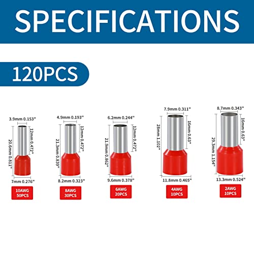 Wire Ferrule Kit 120PCS Wire Ferrules