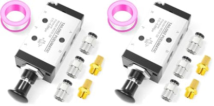 TAILONZ PNEUMATIC 1/4"NPT 5 Way 2 Position Air Hand Lever Operated Valve Pneumatic Solenoid Valve Manual Control Push-Pull 4R210-08 (Pack of 2)