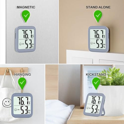 Antonki 2 Pack Room Thermometer Indoor Hygrometer - color: 2 Pcs* Space Grey