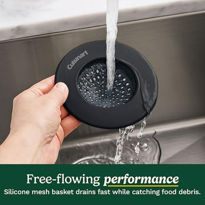 Cuisinart Stainless Steel Kitchen Sink Drain Strainer, 2-Pack, 4.35" - color: Black