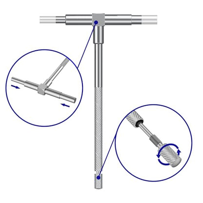 HDLNKAK 0-1" Outside Micrometer + 6 Pack Telescoping Gage Set + Digital Vernier Caliper (Green), 6 Inch Caliper Tool for House, Alloy Precision Micrometer, Machinist Toolhold/DIY,