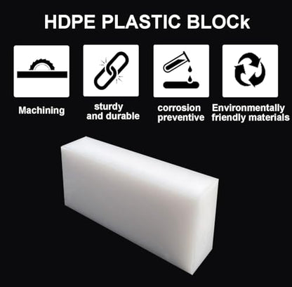 High-Density Polyethylene (HDPE) Plastic Block 1" Thick 4" X 12"- for Machining, Home Improvements, DIY Projects, Engineering,High-Density Polyethylene Plastic Sheet (1pcs White PE Block) - color: White, size: 1" x 4" x 12"