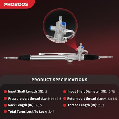 PHOBOOS Hydraulic Power Steering Rack and Pinion Fit for Honda Odyssey - size: 26-2724