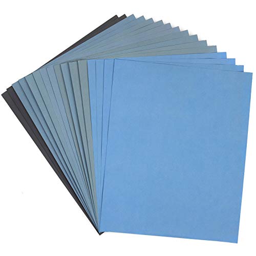 9x11 inch 16 Sheets Sandpaper, Wet or Dry 2000-10000 Grit 8 Assortment Sand Paper, Extra Fine Abrasive Pads for Automotive Sanding, Wood Turing Finishing, Metal Furniture Polishing and More - color: 10pcs (2000 to 10000)