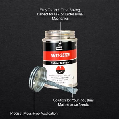 AGS Automotive Solutions Brush Top Can Thread-Magic Anti-Seize Lubricant for Bolts and Screws, 4 oz, High Temperature, Automotive, Home, Shop Lubricant - size: 4oz