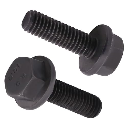 M12-1.75 x 30mm (8 pcs) Flanged Hex Bolt Screws Black Oxide Finish, 10.9 Grade Alloy Steel, Large Flange Washer Head Bolt, DIN6921/GB5789, Full Thread - size: M12-1.75 x 30mm