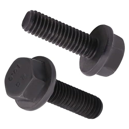M12-1.75 x 30mm (8 pcs) Flanged Hex Bolt Screws Black Oxide Finish, 10.9 Grade Alloy Steel, Large Flange Washer Head Bolt, DIN6921/GB5789, Full Thread - size: M12-1.75 x 30mm