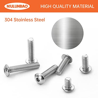 M5 x 8mm 12mm 16mm 20mm 25mm Button Head Socket Cap Screws Bolts 304 Stainless Steel Metric Machine Allen Hex Drive, Fully Threaded, Assortment Kit 50PCS - size: M5 x 8/12/16/20/25mm (50PCS)
