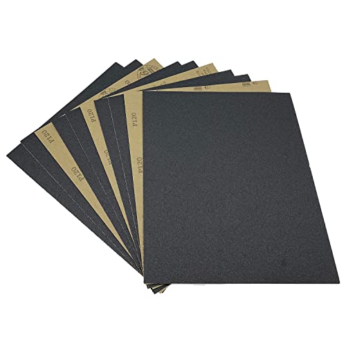 120 Grit Wet Dry Sandpaper, 10PCS 9x11 Inch Silicon Carbide Sanding Sheets - style: Grit 120