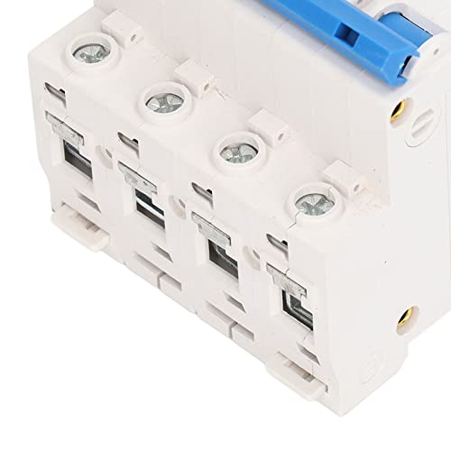 4P Miniature Circuit Breaker, Nylon PA66 Shell Circuit Protection Switch Modular Design Flame Retardant DIN Rail Mount for Lighting System Pushbutton Switches