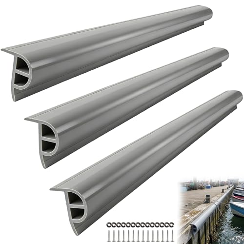 ORLANG 10ft/16.4ft/23ft Marine-Grade Dock Bumpers,PVC Dock Fenders with Stainless Steel Screws and Washers,P-Type Boat Dock Guards,Dock Post Bumpers for Docking Edges, Horizontal Decks or Piers - color: Grey, size: 10FT