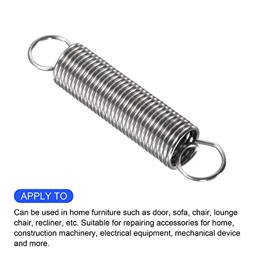 METALLIXITY Extension Spring (1.5x15x80mm/0.06"x0.6"x3.15") 2Pcs, Stainless Steel Tension Spring Wire - for Home Repair Construction Machinery - size: 0.06"x0.6"x3.15"