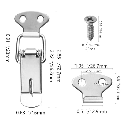 10 PCS Spring Loaded Toggle Latch, Small Spring Toggle Lock, Box Closure, Cap Lock for Toolbox Drawer Chest Case Cabinet