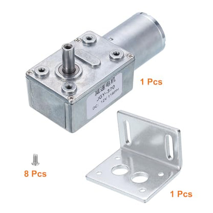 MECCANIXITY DC 12V High Torque Turbine Worm Geared Motor with 6mm Shaft 11RPM Geared Motor Gear Box Reduction Motor for Boat, Car, Fan, Home Appliance - style: 11 RPM