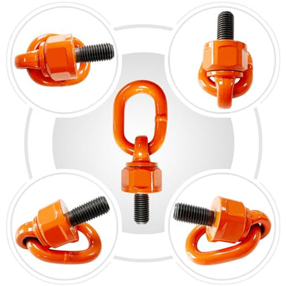 Eye Bolt M16x31.8 Max Load 1.5 Tons Metric Thread Universal Swivel Hoist Rings 360°Rotation Made of Alloy Steel, Tensile Strength > 1080MPa - size: M16x31.8
