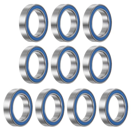 uxcell 10pcs 6701-2RS Miniature Deep Groove Ball Bearings 12x18x4mm Rubber Sealed Bearings for TRX4 1/10 RC Cars Trucks, 3D Printer, P6 (ABEC 3) - color: Blue, size: 12x18x4mm