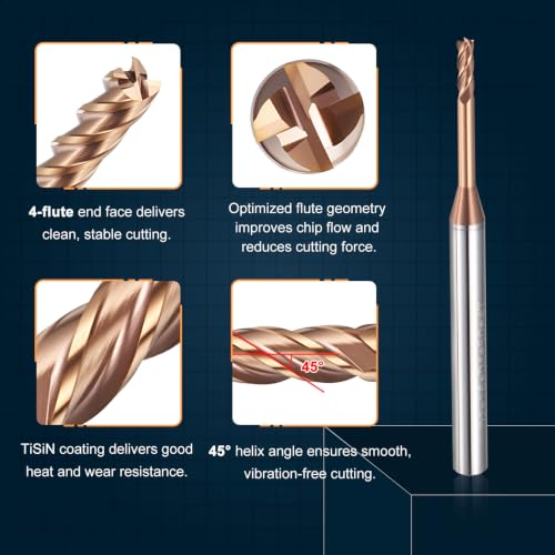 Carbide End Mill 2mm Dia 15mm Cut L 50mm L 4mm Shank 4 Flute - size: 2mm Dia - 15mm CL - 50mm L - 4mm Shank