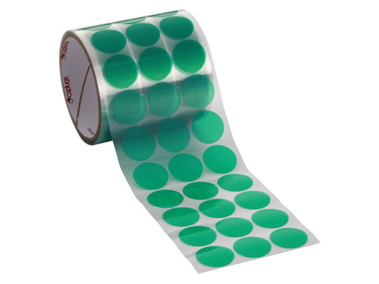 Caplugs PC00250 PC-SH Series - Powder Peel Green Discs, Squares, and Rectangles - Powder Coating, E-Coating, Anodizing, Green Polyester, Circle, 0.250" Disc Diameter, 2000 Discs/Roll (SH-47170)