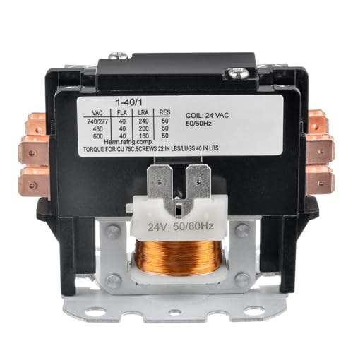 BOJACK 1 Poles FLA 40 Amp Coil 24 VAC Air Conditioner Condenser Compressor Contactor AC Definite Purpose Contactor - size: 1P 40A 24V