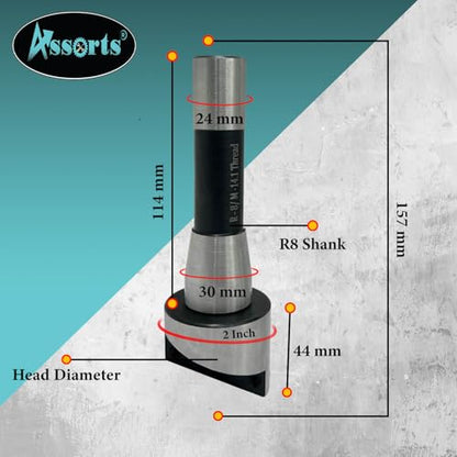 2" Fly Cutter with R8 Shank & Carbide Insert - size: R8 Shank (7/16" Drawbar)