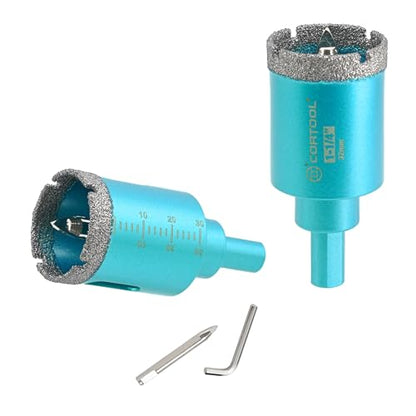 1-1/4 Inch Diamond Hole Saw with Pilot Drill Bit, Diamond Tipped Tile Hole Saws, Dry/Wet Use for Porcelain Tile, Ceramic Pottery, Granite, Stone, Marble, Glass Bottles - 2 Pack - size: 1-1/4 Inch (32mm) 2-Pack