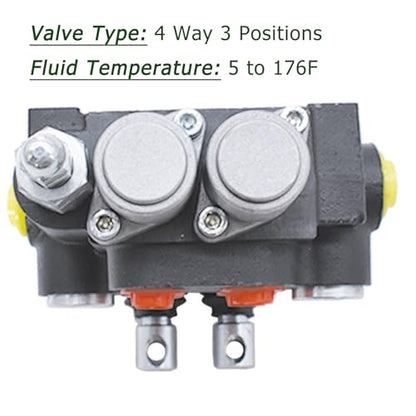 2 Spool 13GPM Hydraulic Directional Control Valve, 3600PSI SAE Ports