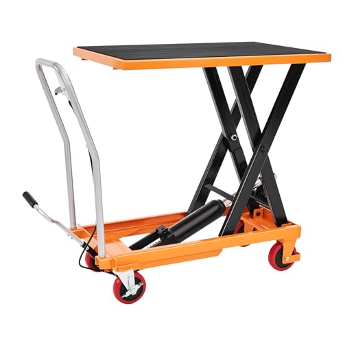 SPECRAFT 550 Lbs Hydraulic Lift Table Cart - color: Orange