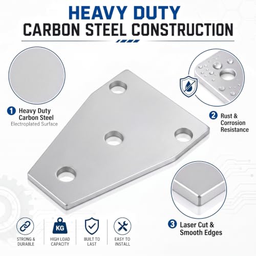 Flutesan 8 Pcs 4 Hole T Bracket for 1-5/8" Strut Channel Flat Tee Plate