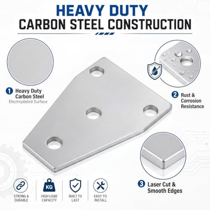 Flutesan 8 Pcs 4 Hole T Bracket for 1-5/8" Strut Channel Flat Tee Plate