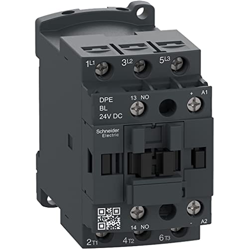 Schneider Electric DPE09BL Easy TeSys IEC Contactor 24VDC Coil | HVAC and AC Contactor, Compressors, Pumps & More with Screw Clamp Terminals, 1/3HP 115V-1Ph, 1HP 230V-1Ph, 2HP 200-230V, 3HP 460V - size: 3HP 460V
