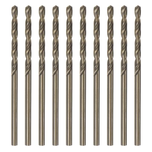 HARFINGTON 10pcs Cobalt Jobber Drill Bits 2.6mm / 0.102" M35 High Speed Steel HSS Twist Drilling Bit Tool for Stainless Steel Copper Wood Plastic and Other Hard Materials - size: 2.6mm