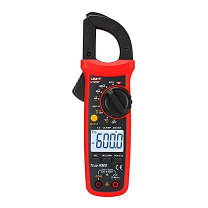 UNI-T UT202F Digital Clamp Meter AC Current TRMS Volt Ohm Amp Meter HVAC Clamp On Multimeter Auto Ranging 6000Counts AC Current Frequency NCV AC DC Voltage Frequency Resistance Continuity Diode Tester - size: UT202F