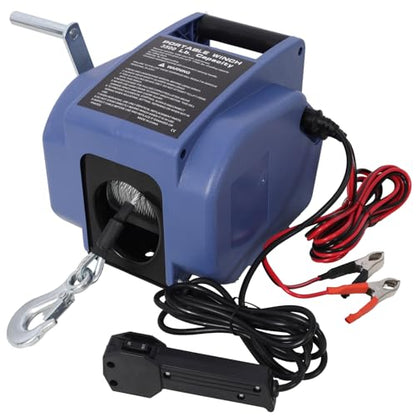 12V 2000lbs Trailer Winch with Wireless Remote Control - Marine & Boat Use