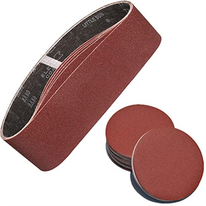 28Pack 4x36 Inch Sanding Belts and 6 Inch PSA Sanding Discs Set - size: Sanding disc&belts