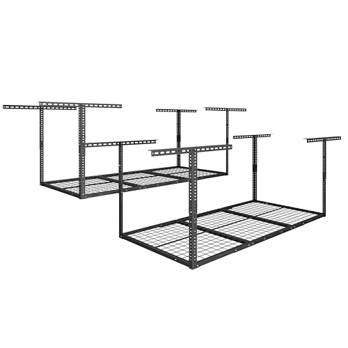 FLEXIMOUNTS 3x6 Overhead Garage Ceiling Storage Rack, 2 Pack, Hammertone - color: Hammertone, size: 3x6 ft