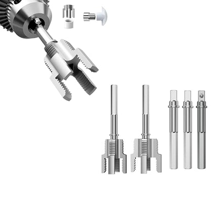 HUHAO 2pcs Integrated Internal & External Pipe Threading Tool with 1/2'' & 3/4'' Dies, Electric Drill Compatible 2 in 1 Pvc Pipe Threader Kit, Dual-Function Pipe Thread Cutting Tool - size: 2pc