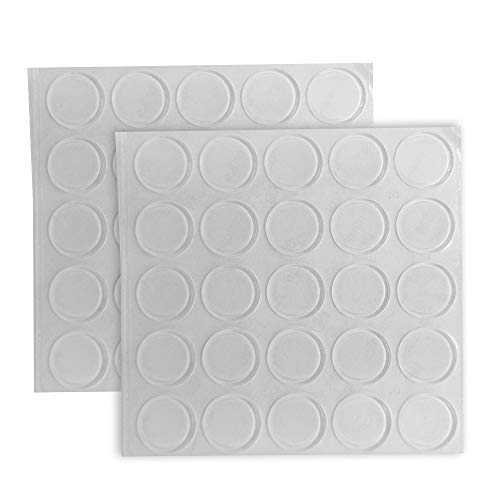 Glass Table Top Bumpers Clear Rubber Bumpers Alamic 20 x 2 MM Adhesive Transparent Rubber Feet Bumpers Sound Dampening for Cabinet Doors, Drawers, Glass Tops, Picture Frames, Cutting Boards - 50 Pcs - size: 20x2mm_Cylinder_50 Pcs