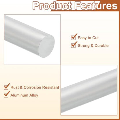 uxcell 3/25"(3mm) Dia Round Aluminum Rod, 6" Long 6061 Aluminum Round Bar Stock for Trailer Garage Projects - size: 3mm x 153mm