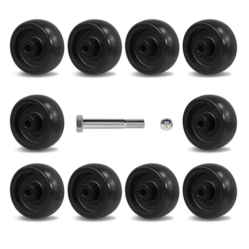 3 Inch Polypropylene Caster Wheels Replacement– 300 lbs Load Capacity Each, Non-Marking, Floor Protective, Smooth Rolling Industrial Wheel for Carts, Tool Cabinets & Equipment(10 Pack) - size: 3 INCH